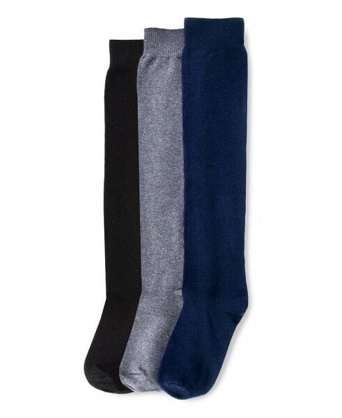 Women's Flat Knit Knee High Socks 3 Pair Pack