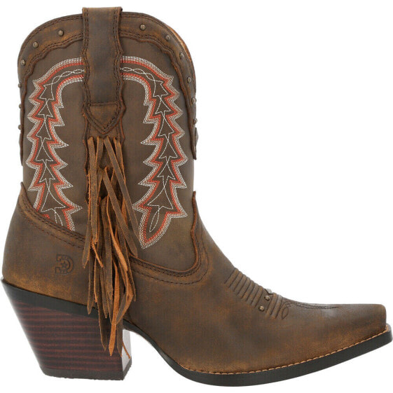 Durango Crush Snip Toe Cowboy Booties Womens Brown Casual Boots DRD0430