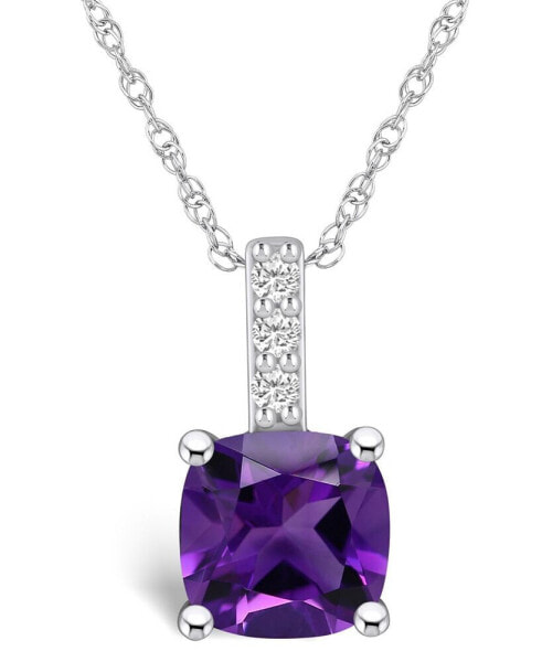 Macy's amethyst (2 Ct. T.W.) and Diamond Accent Pendant Necklace in 14K White Gold