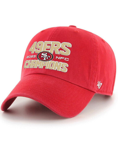 Men's Scarlet San Francisco 49ers 2023 NFC Champions Clean Up Adjustable Hat
