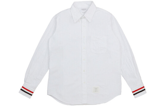 Рубашка THOM BROWNE FW21 с длинными рукавами и манжетами на три цвета, мужская, белая