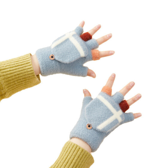Перчатки детские к мобильному телефону Hurtel Mitenki зимние с открытыми пальцами для дам, синие