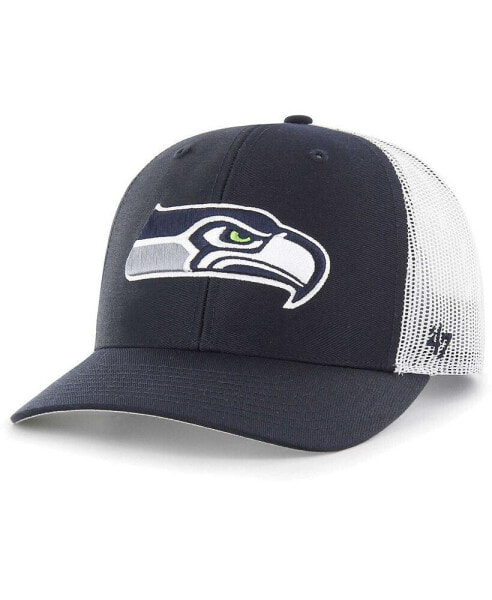 Men's Navy Seattle Seahawks Adjustable Trucker Hat