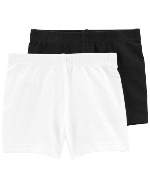 Toddler 2-Pack Black/White Bike Shorts 4T