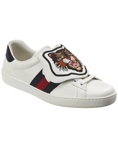 Gucci Ace Removeable Patch Leather Sneaker Men's White 7.5