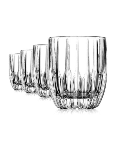 Pleat Double Old-Fashioned Glasses, Set of 4