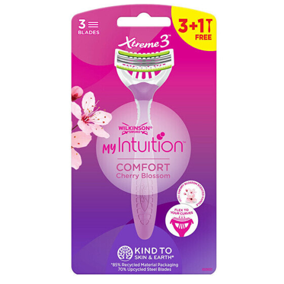 Disposable razor for women My Intuition Comfort Cherry Blossom 3 + 1 pc