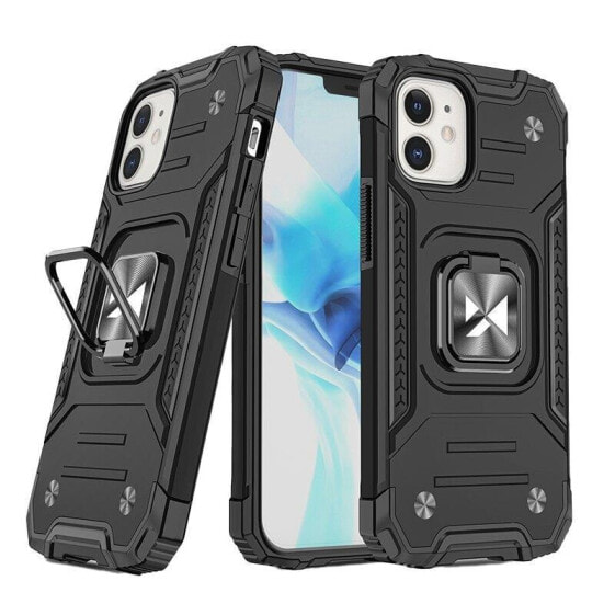 Etui pancerny pokrowiec do iPhone 14 uchwyt magnetyczny Ring Armor czarny