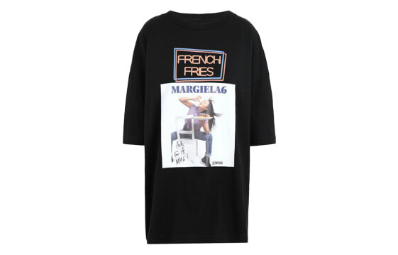 MM6 Maison Margiela French Fries图像印花短袖T恤 男女同款 黑色 送礼推荐 / Футболка MM6 Maison Margiela French FriesT S52GC0174S23588900