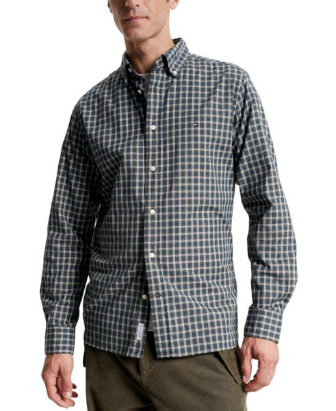 Men's Natural Soft Flex Regular-Fit Mini Tartan Shirt