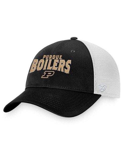 Men's Black, White Purdue Boilermakers Breakout Trucker Snapback Hat