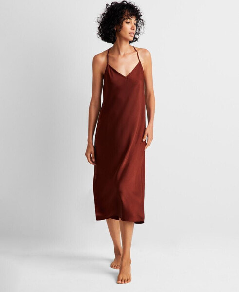 Women's Sleeveless Crepe de Chine Nightgown, Created for Macy's