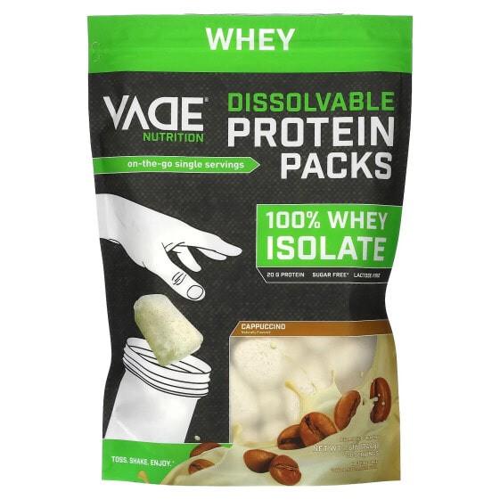Сывороточный протеин Vade Nutrition, Растворимые упаковки с протеином, 100% сывороточный изолят, Капучино, 744 г. 1.6 фунтов