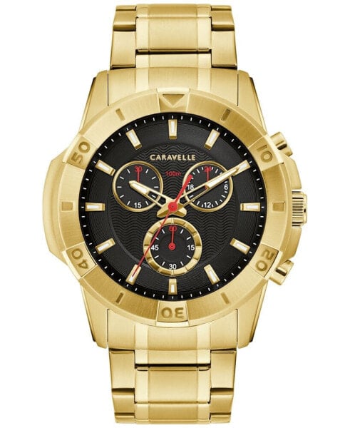 Часы и аксессуары Caravelle мужские хронограф золотистый Stainless Steel Bracelet Watch 44mm