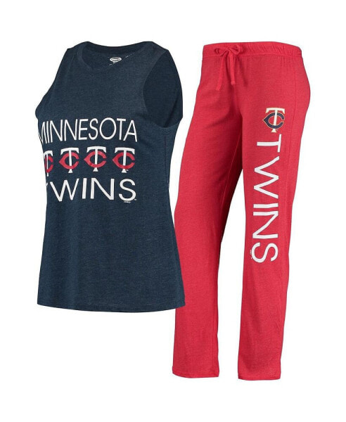 Пижама женская Concepts Sport Minnesota Twins красная, синяя, с майкой Mete и брюками Sleep Set