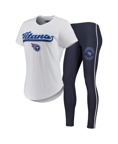 Women's White, Charcoal Tennessee Titans Sonata T-shirt and Leggings Sleep Set
