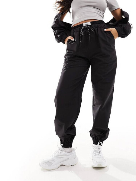 Sixth June co-ord nylon joggers in black