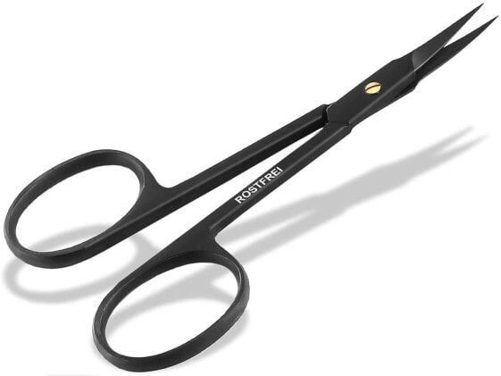 Cuticle Scissors Black with Tower Tip - Stainless Steel - Curved Cutting Surface
