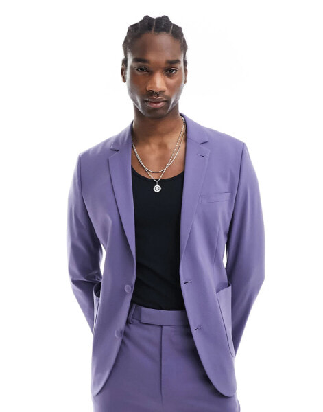 ASOS DESIGN oversized suit jacket in purple