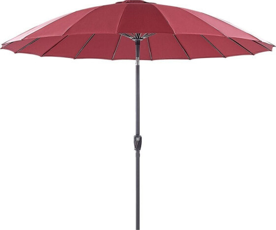 Beliani Lumarko Parasol ogrodowy ⌀ 255 cm czerwony BAIA!