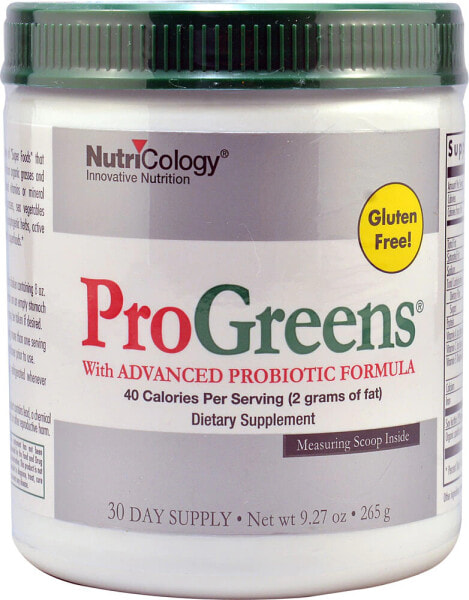NutriCology Pro Greens With Advanced Probiotic Formula Пищевая с пробиотиком диетическая добавка  265 г