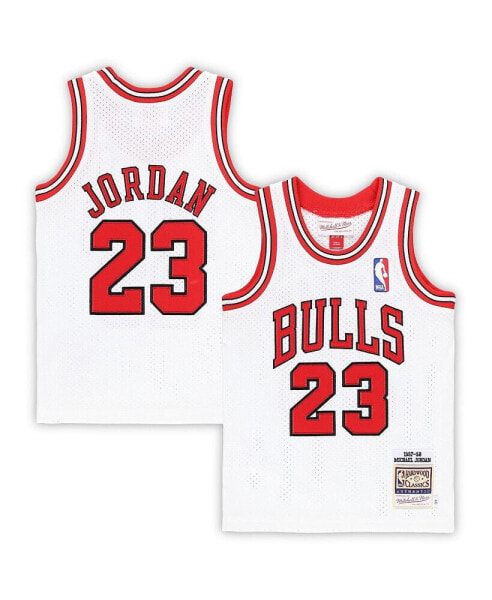 Toddler Boys and Girls Michael Jordan White Chicago Bulls 1997/98 Hardwood Classics Authentic Jersey