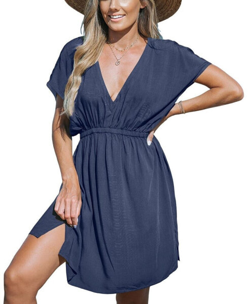 Women's Elastic Short Sleeve Cover Up