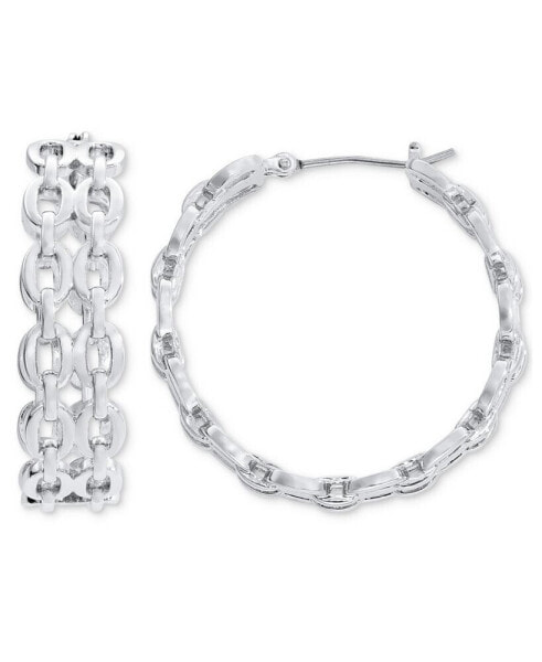 Chain Link Medium Hoop Earrings, 1.2", Created for Macy's