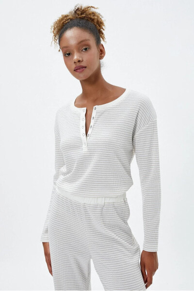 Пижама Koton Button-Up Collar Long-Sleeve