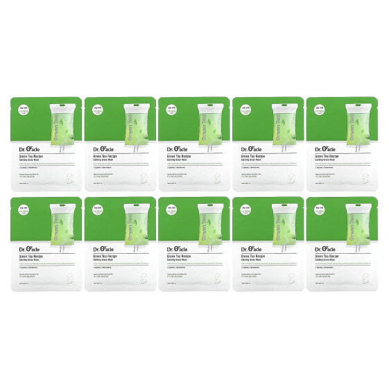 Calming Green Beauty Mask, Green Tea Recipe , 10 Mask Sheets, 0.84 fl oz (25 ml)