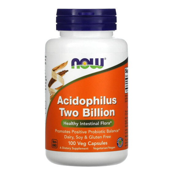 Пробиотики для пищеварительной системы NOW Acidophilus Two Billion, 250 вегетарианских капсул