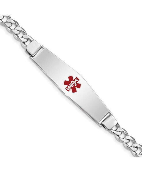 Sterling Silver Rhodium-plated Medical ID Curb Link Bracelet