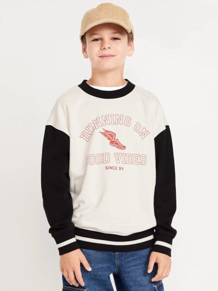 Oversized Long-Sleeve Crew-Neck Sweatshirt for Boys