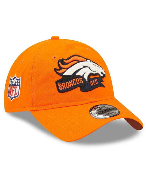 Бейсболка регулируемая New Era Denver Broncos 2022 оранжевая для мальчиков в стиле Sideline 9TWENTY