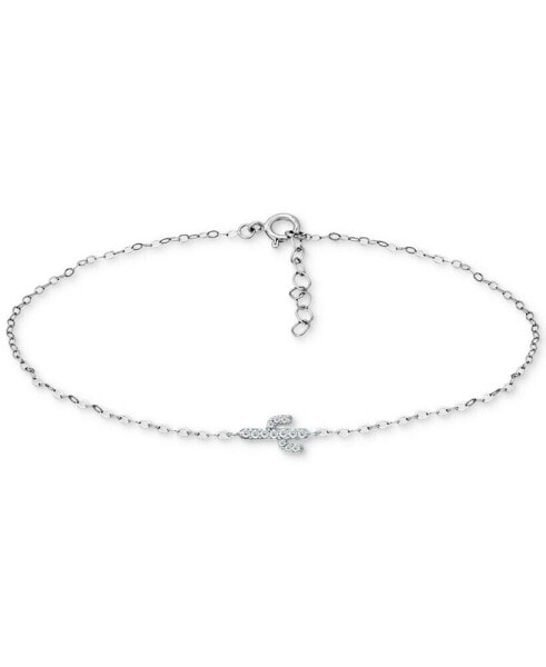 Cubic Zirconia Cactus Ankle Bracelet, Created for Macy's