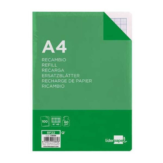 LIDERPAPEL Refill A4 100 sheets 60g/m2 lined n 46 4 holes