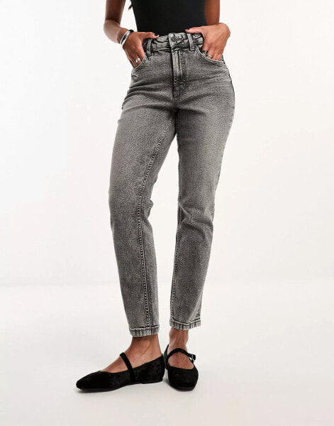 ASOS DESIGN slim fit comfort mom jeans in grey