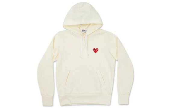 CDG Play Sweatshirt 红色爱心连帽运动卫衣 男款 白色 / Кофта CDG Play Sweatshirt AZ-T174-051-3