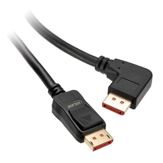 InLine 8K (UHD-2) DisplayPort Kabel, rechts gewinkelt, schwarz - 3m