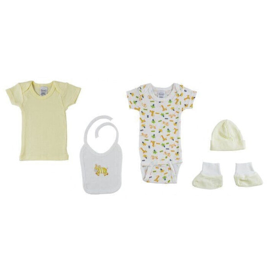 5Piece Bambini Hanging Gift Set Baby Size Newborn Multicolor Short Sleeve Cotton