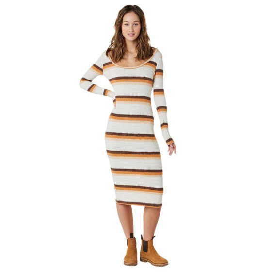 RIP CURL Sun Club Stripe Sleeveless Midi Dress