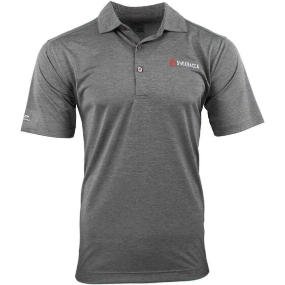 SHOEBACCA Solid Heather Short Sleeve Polo Shirt Mens Grey Casual P2003-SLA-SB