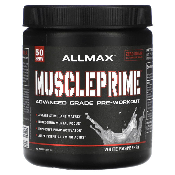 Muscle Prime, Advanced Grade Pre-Workout, White Raspberry, 9.4 oz (266 g)