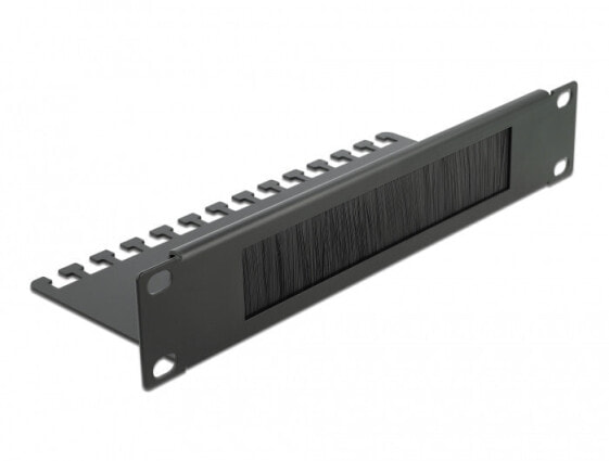 Delock 66483 - Brush panel - Black - Metal - Nylon - 1U - 25.4 cm (10") - 92 mm