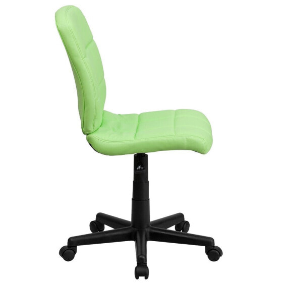 Mid-Back Green Quilted Vinyl Swivel Task Chair