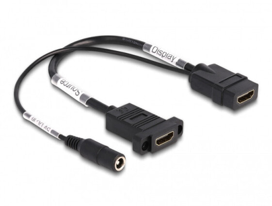 Разъем HDMI - HDMI - DC 0.3 м черный Delock 87038