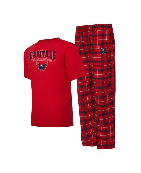 Men's Red, Navy Washington Capitals Arctic T-shirt and Pajama Pants Sleep Set