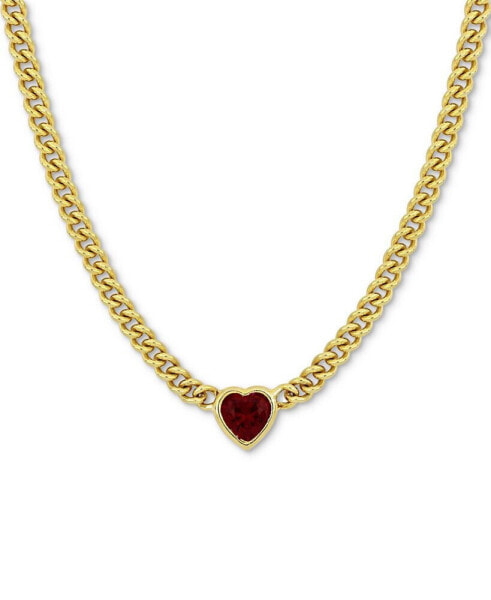 Macy's lab-Grown Ruby Heart 18" Collar Necklace (2-7/8 ct. t.w.) in Yellow-Plated Sterling Silver
