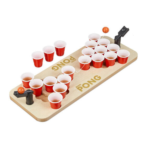 Mini Beer Pong mit roten Bechern