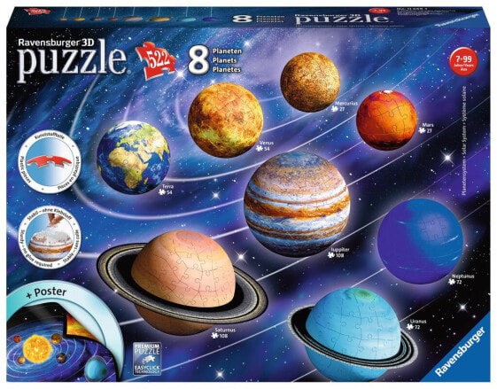 Ravensburger Planetary Solar System 3D Puzzle - 522 pc(s) - Space - Boy/Girl - 7 yr(s)